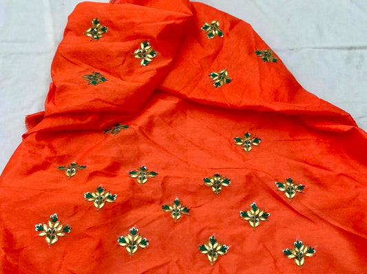 Orange Gottapatti blouse