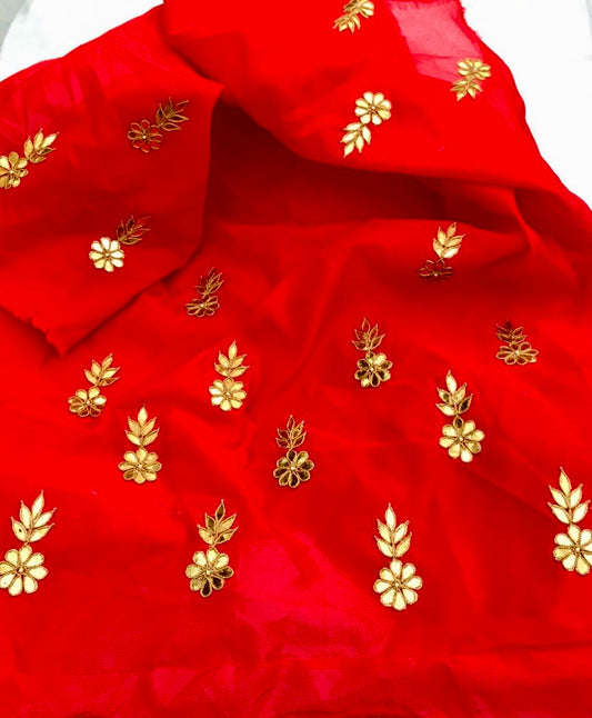 Red Gottapatti blouse