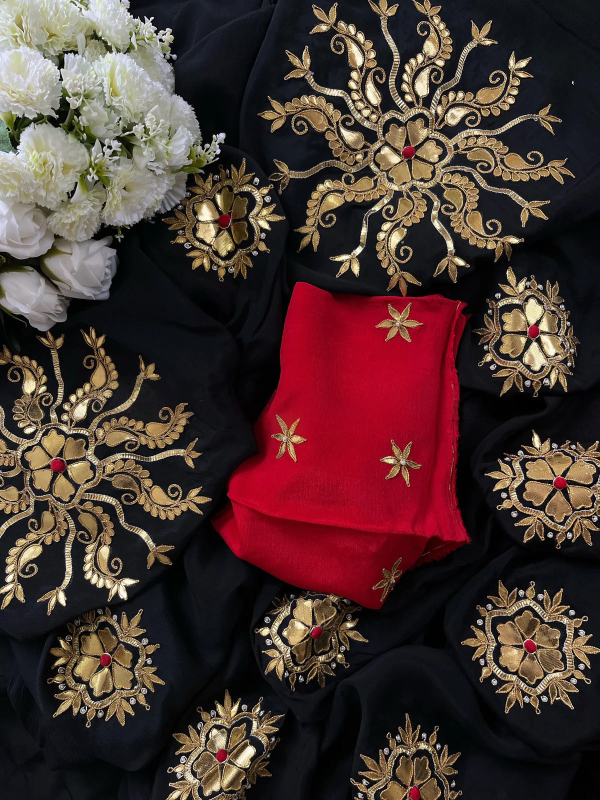 Black gotta Patti saree