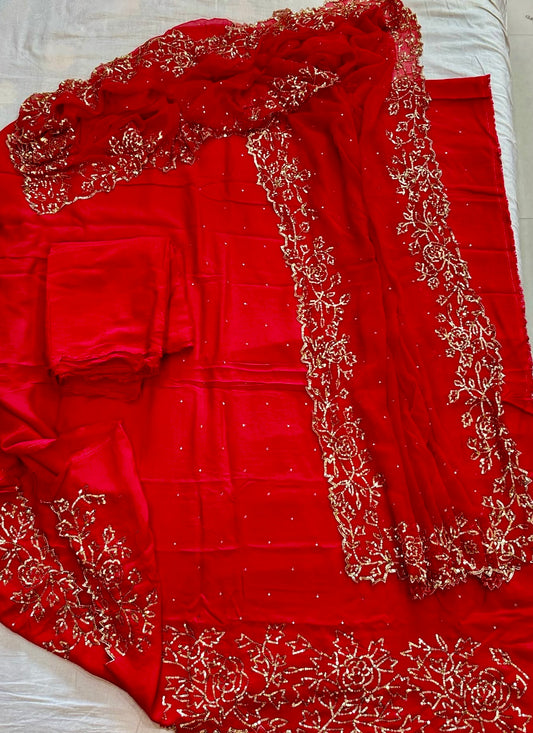 Red festive suit