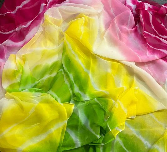 Yellow green cream pink Leheriya