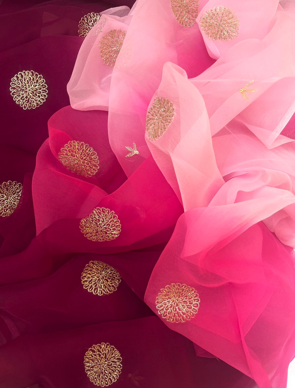 Ombre pink shaded cut Dana motif