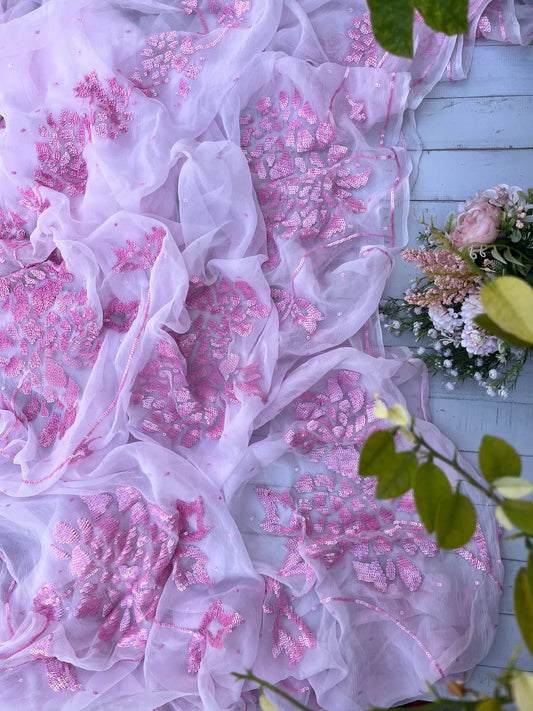 Pink Gulmohar saree