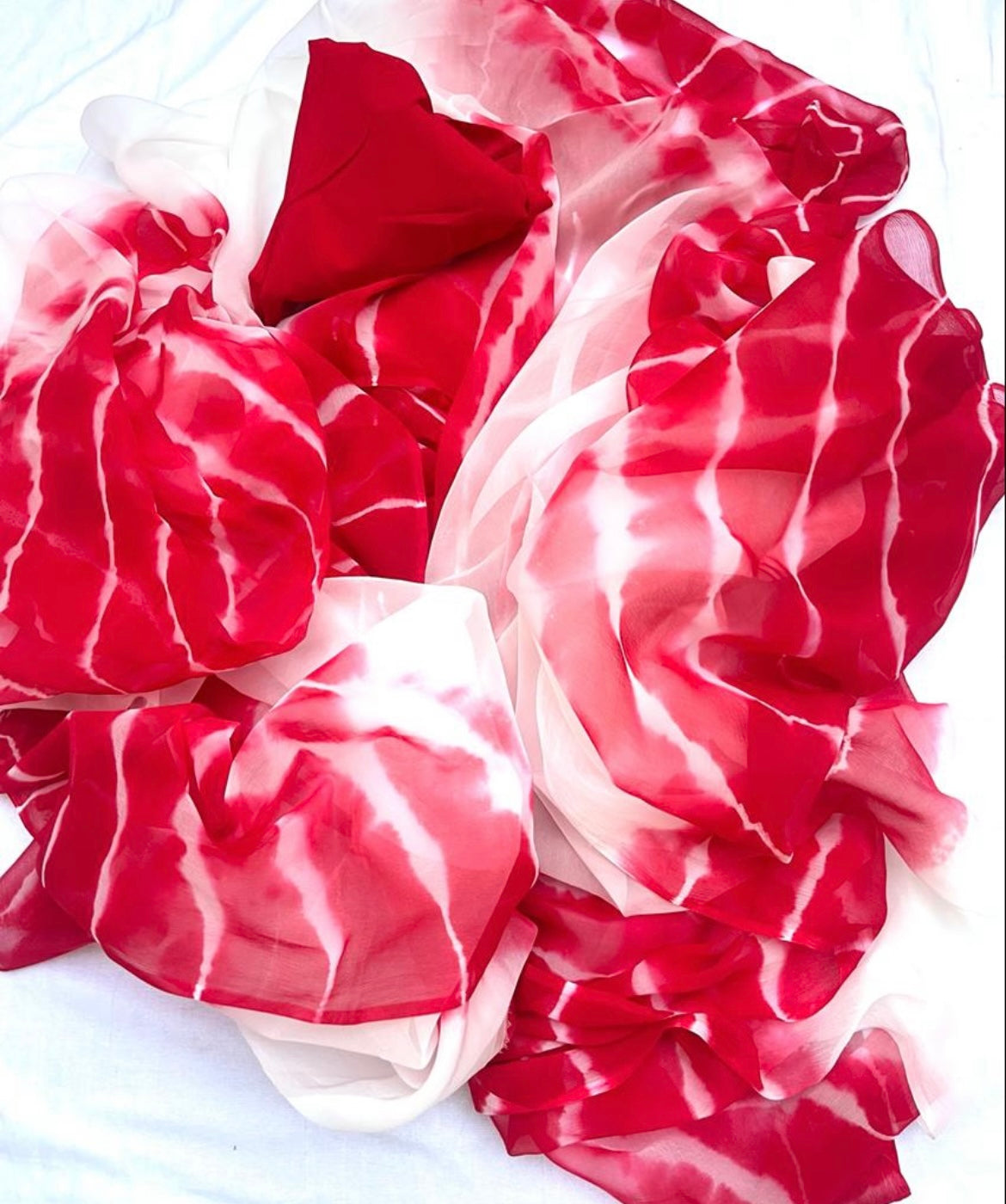 Red Phaganiya Miraya Chiffon Sarees