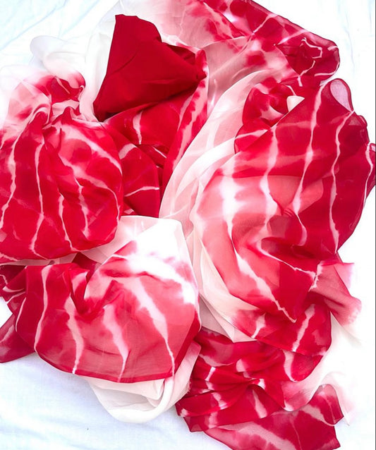 Red Phaganiya Miraya Chiffon Sarees