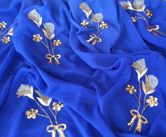 Blue Aari Sequins
