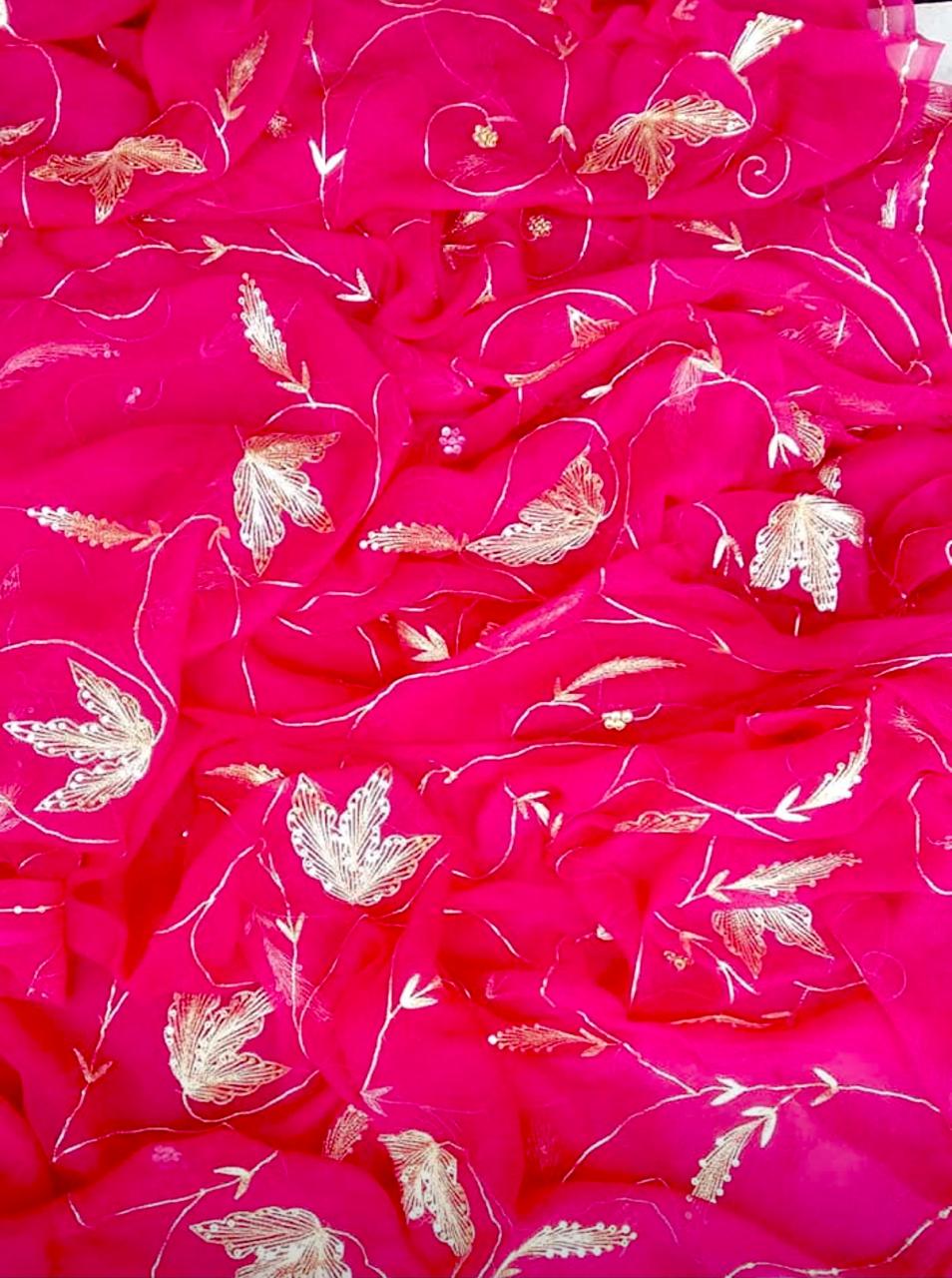 Pink aari Jaal saree