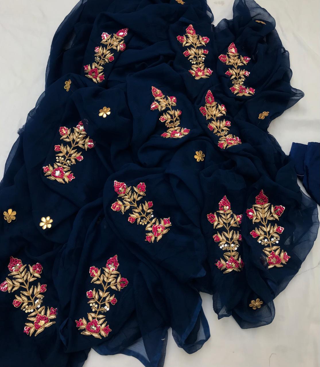 Blue Zardoji motif