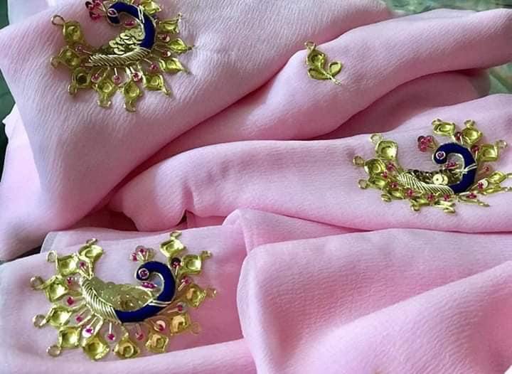 Pink Danka peacock motif