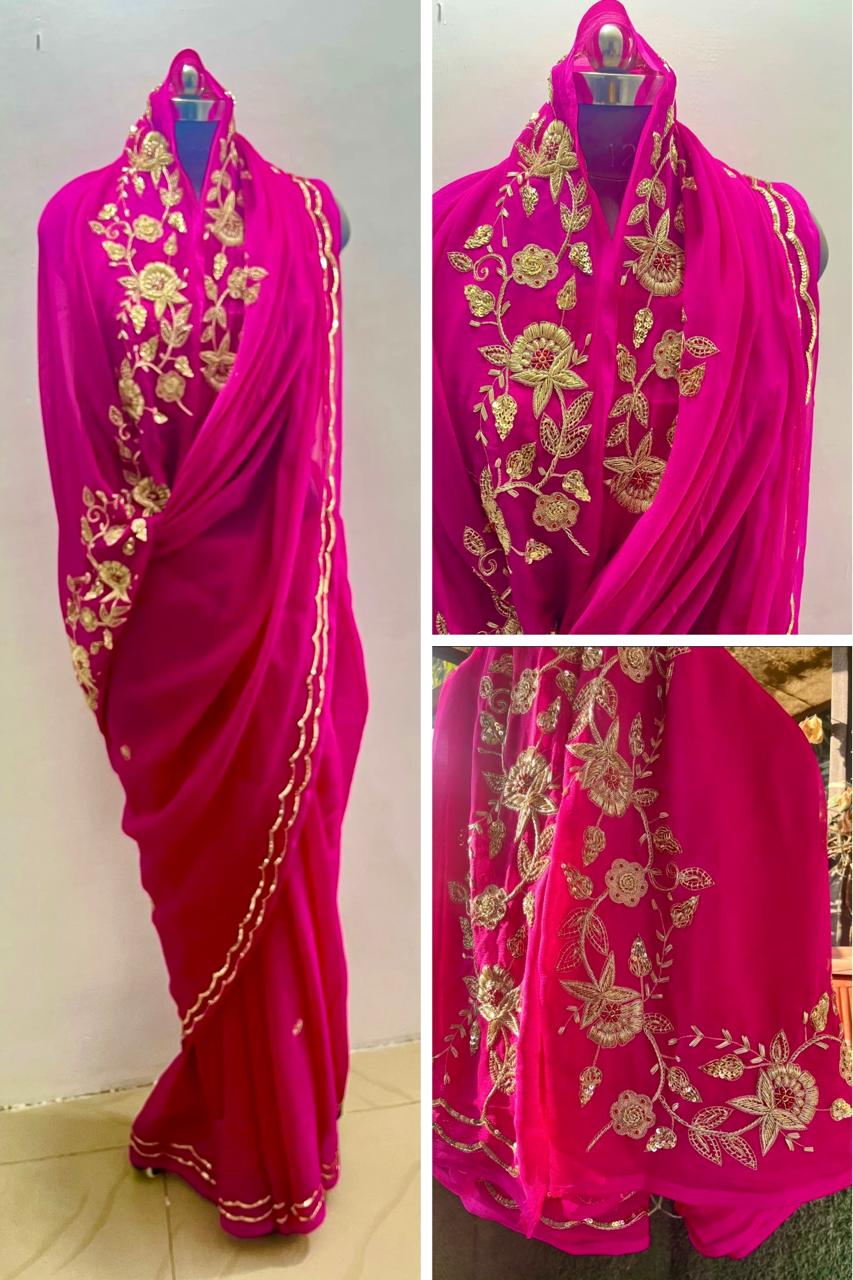 Pink Zardogi Border