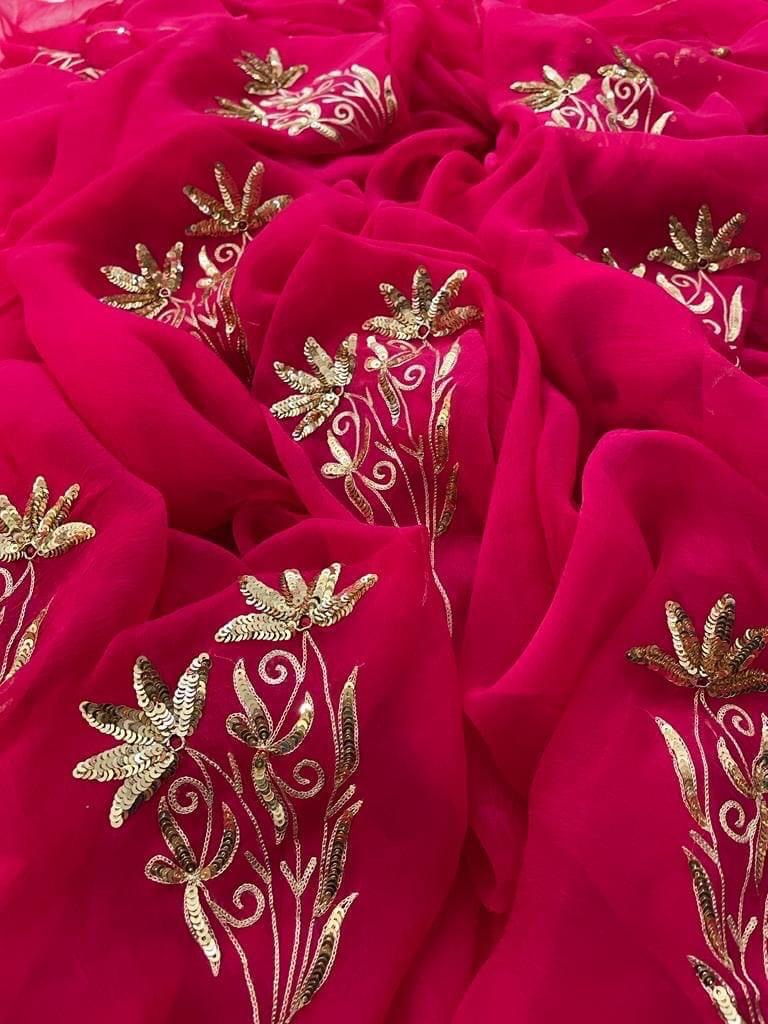 Magenta sequins motif