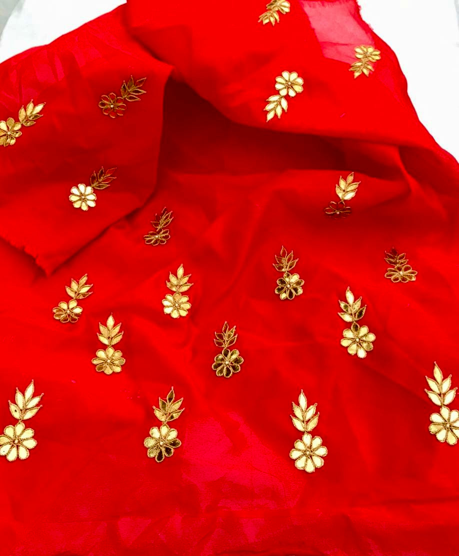 Red Gottapatti blouse