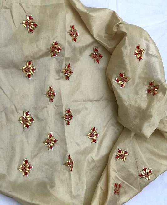 Golden beige Gottapatti blouse