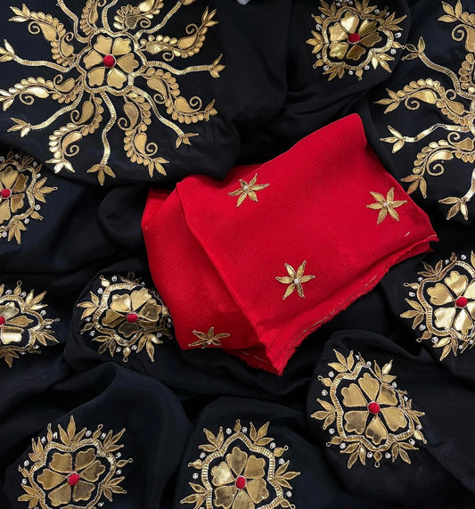 Black gotta Patti saree