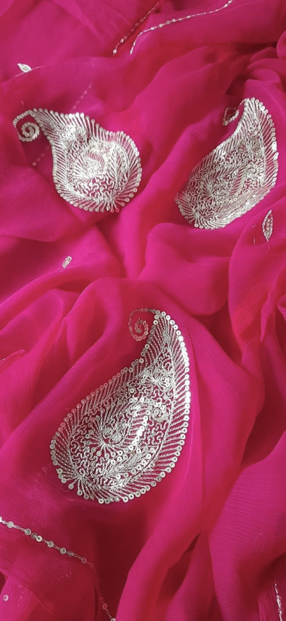 Zari sequins buta saree