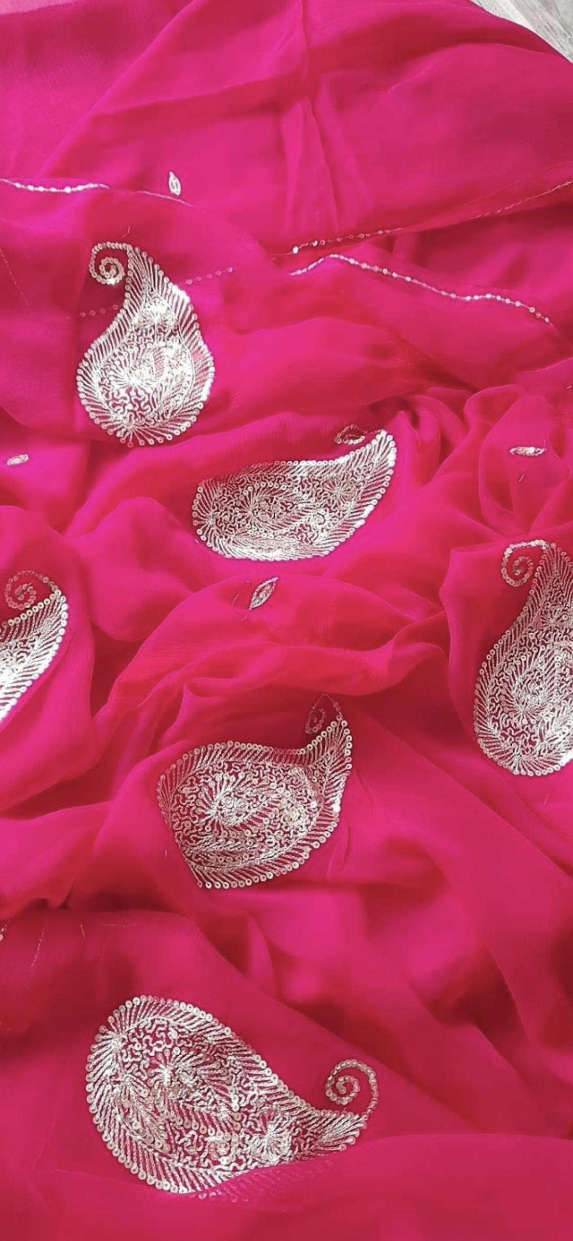 Zari sequins buta saree