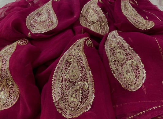 Zari sequins buta saree