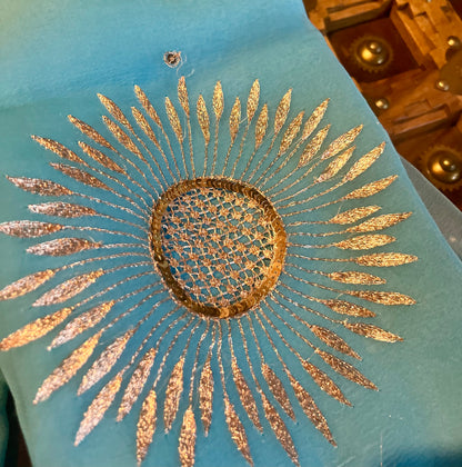 Sky blue jaali buta saree