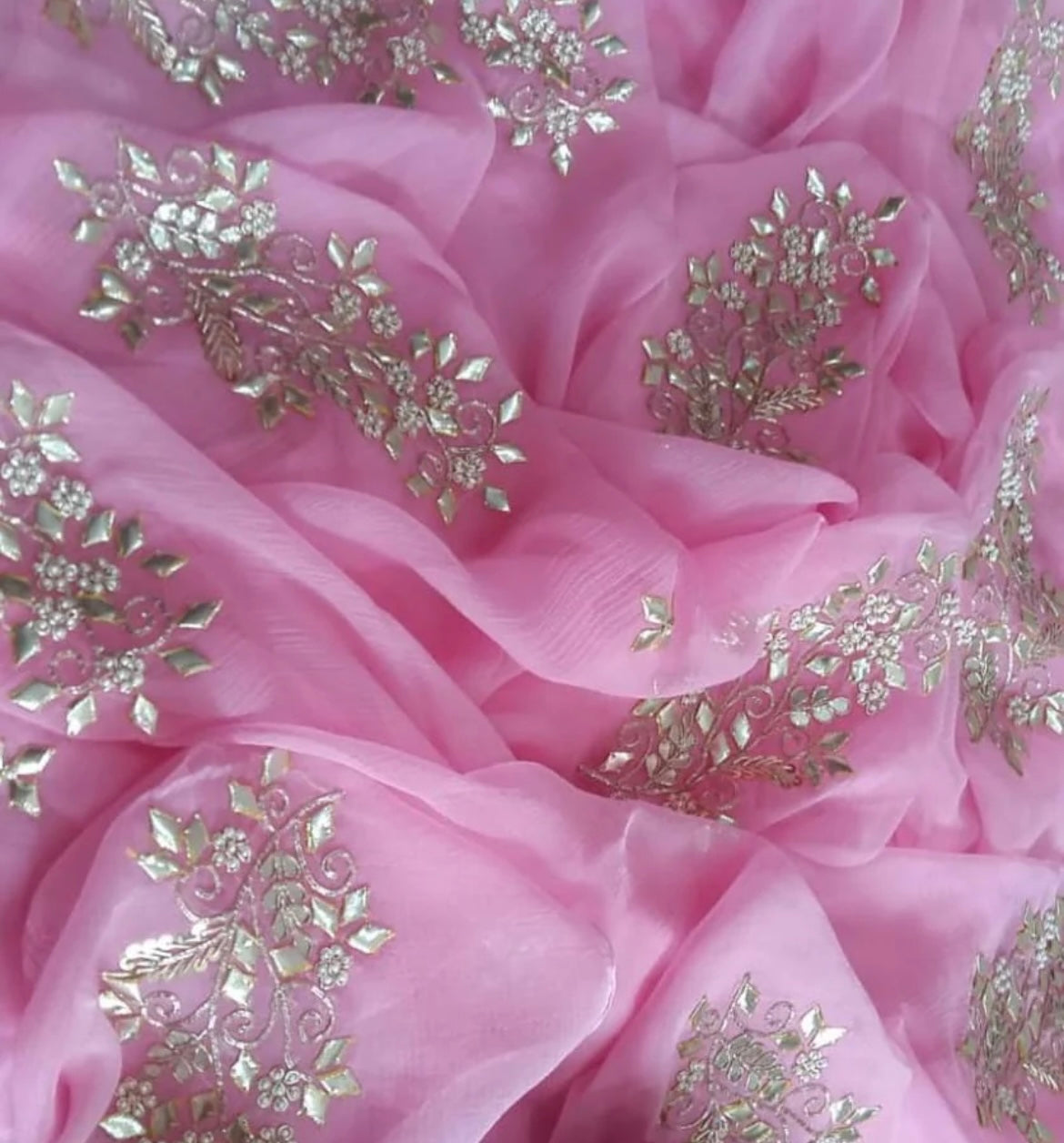 Pink gotta buta saree