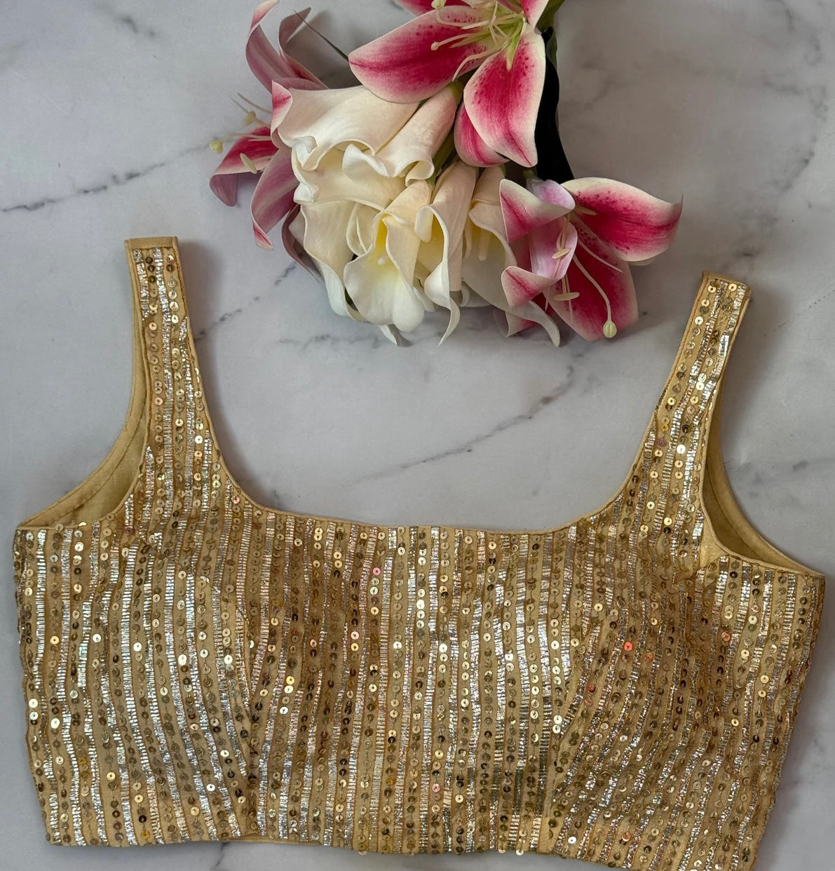 Golden Beige gotta sitara blouse