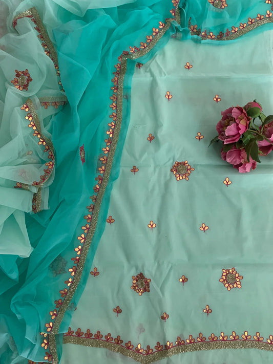 Ombre shaded Gottapatti suit