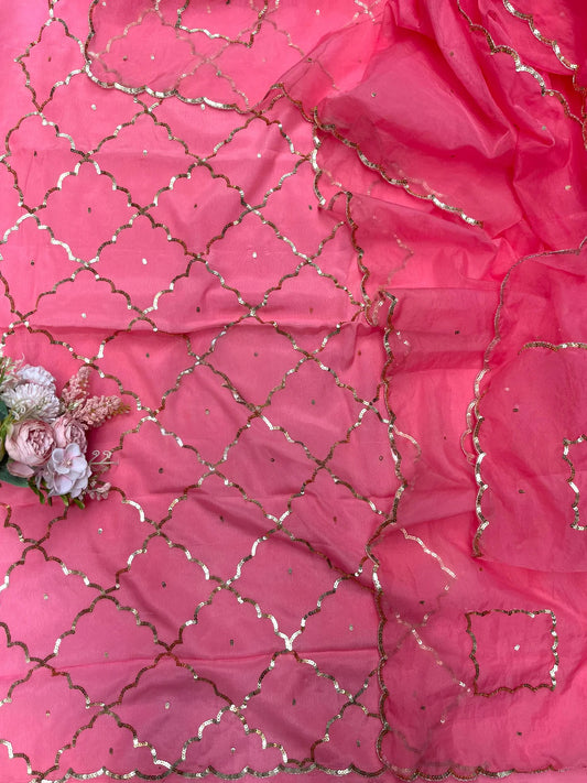 Pink sequins Jaal suit