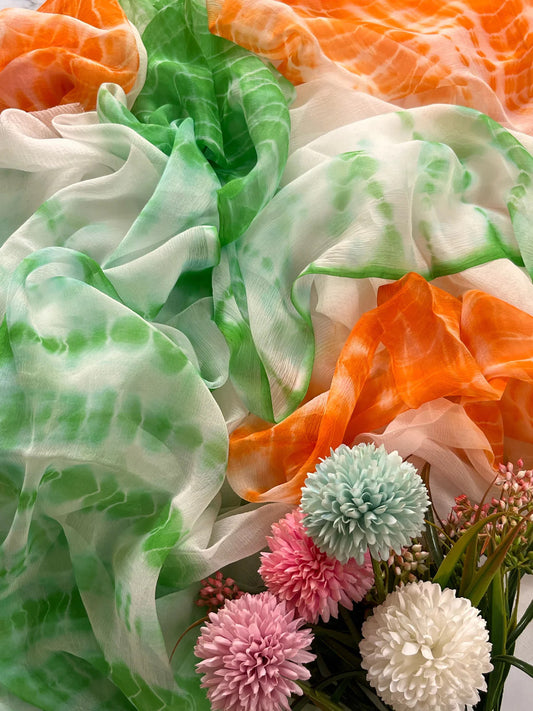 Tiranga Shibori saree