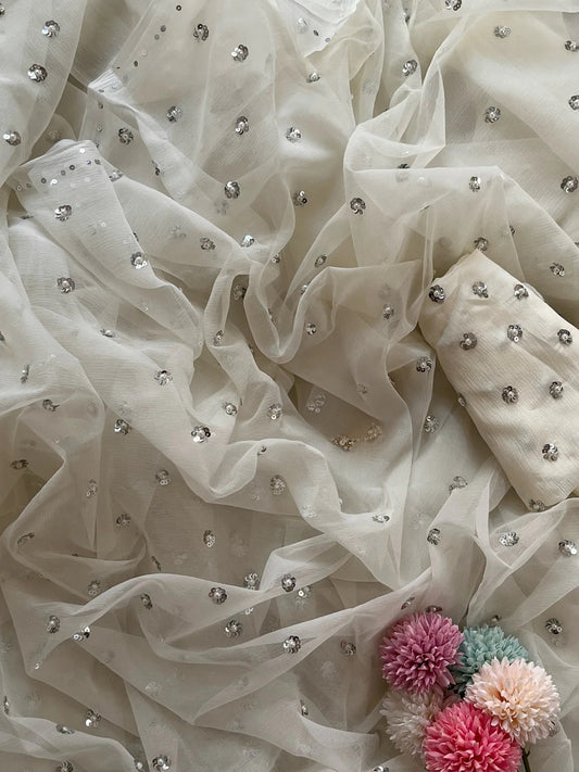 Off white chandni saree
