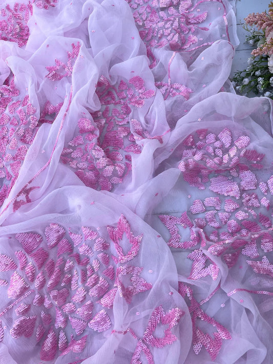 Baby pink Gulmohar saree