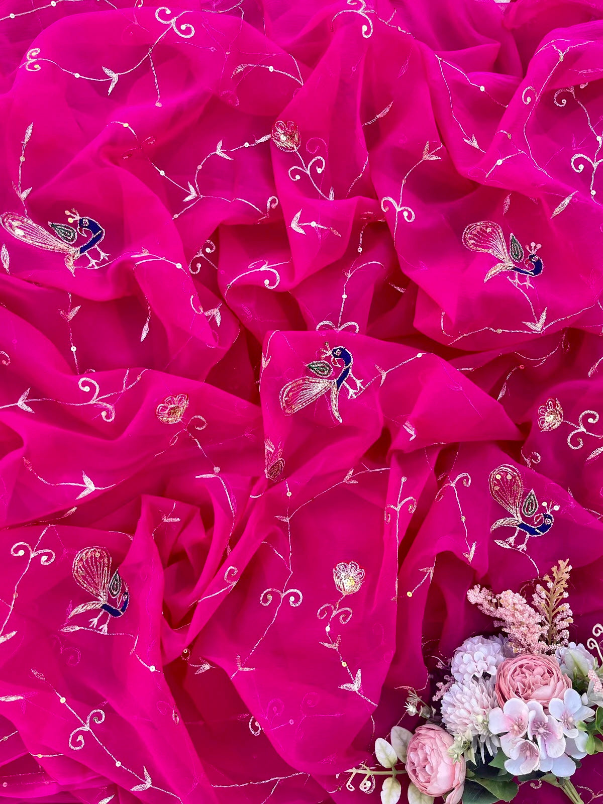 Rani peacock Jaal saree