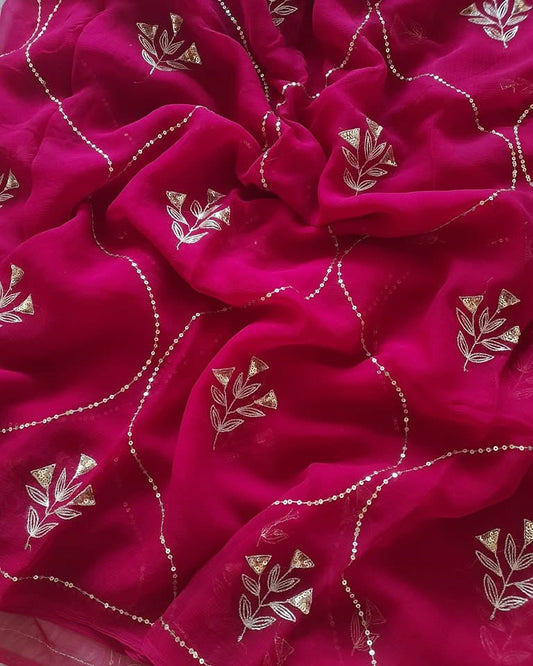 Pink Jaal saree