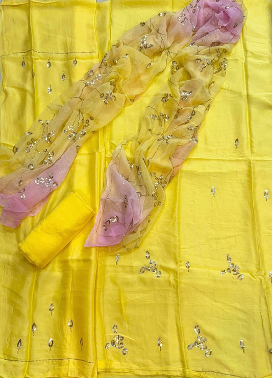 Yellow sequins suit