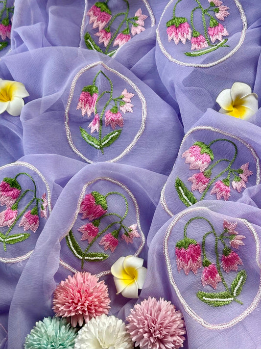 Lavender Resham Tulip saree