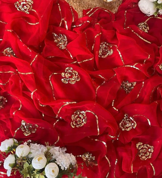 Red Rose valley saree