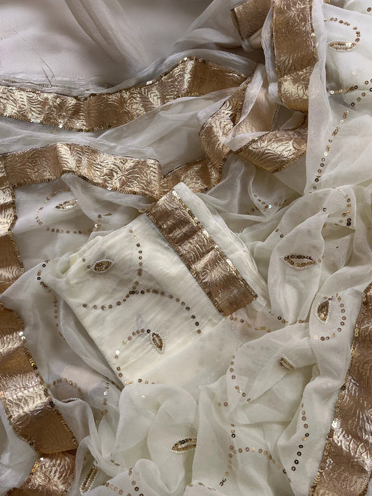Vintage Lappa Border Jaal saree