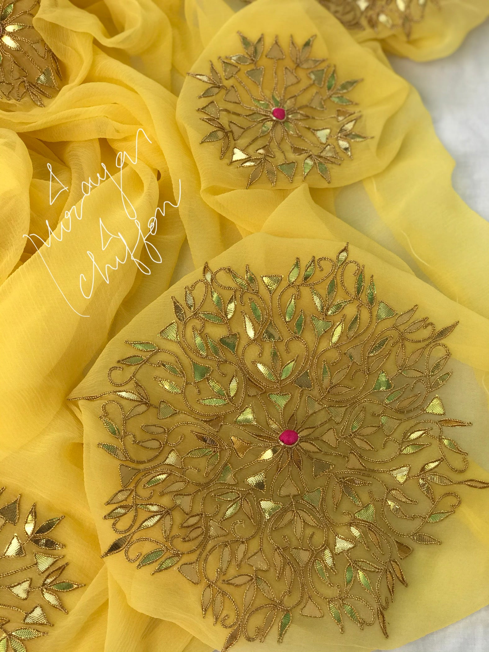 Yellow Gotapati Motifs Miraya Sarees