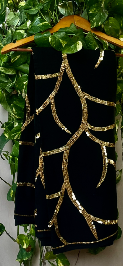 Black Sequins Jaal Miraya Chiffon Sarees