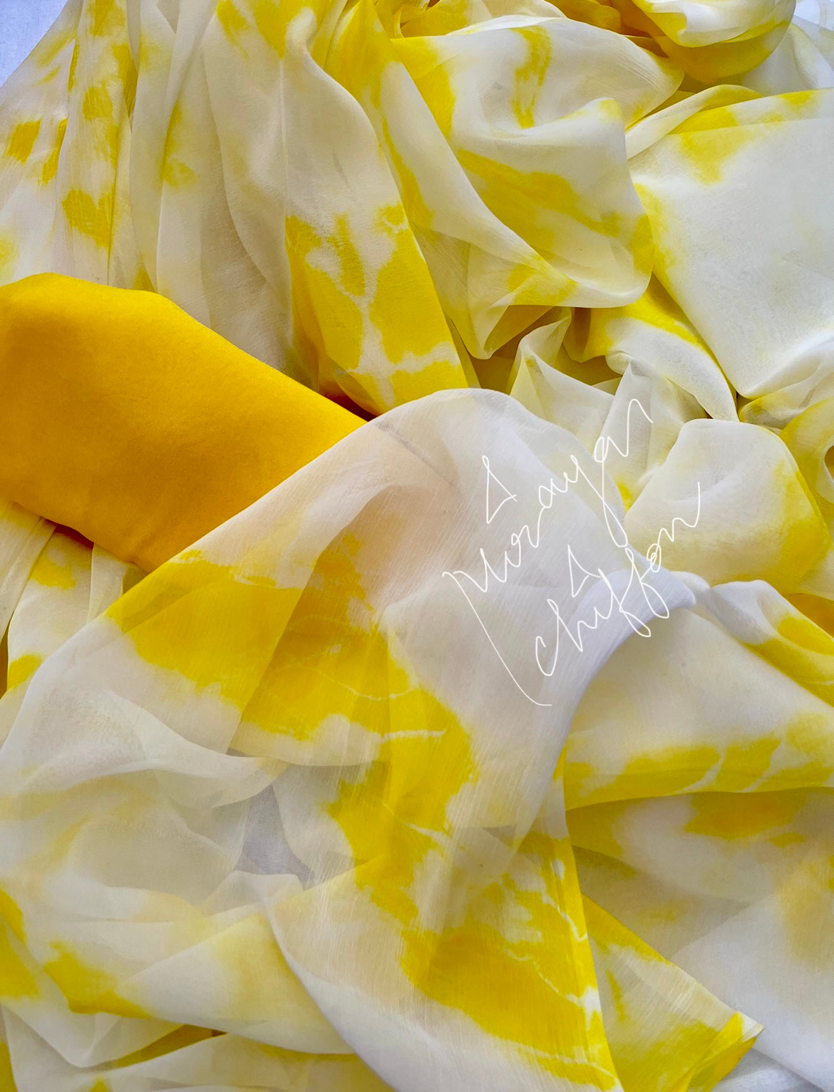 Yellow Shibori Tie & Dye Miraya Chiffon Sarees