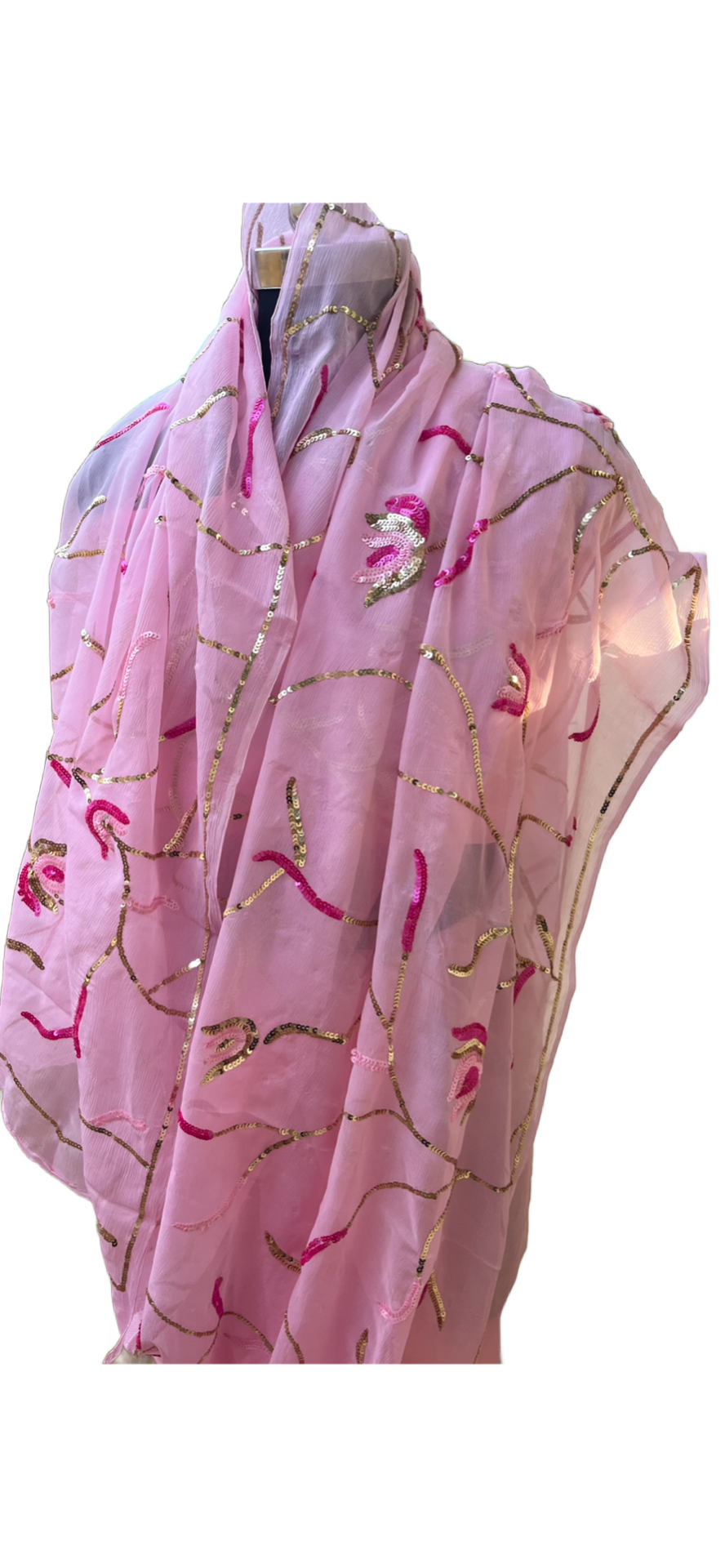 Pink Sequins Jaal Miraya Chiffon Sarees