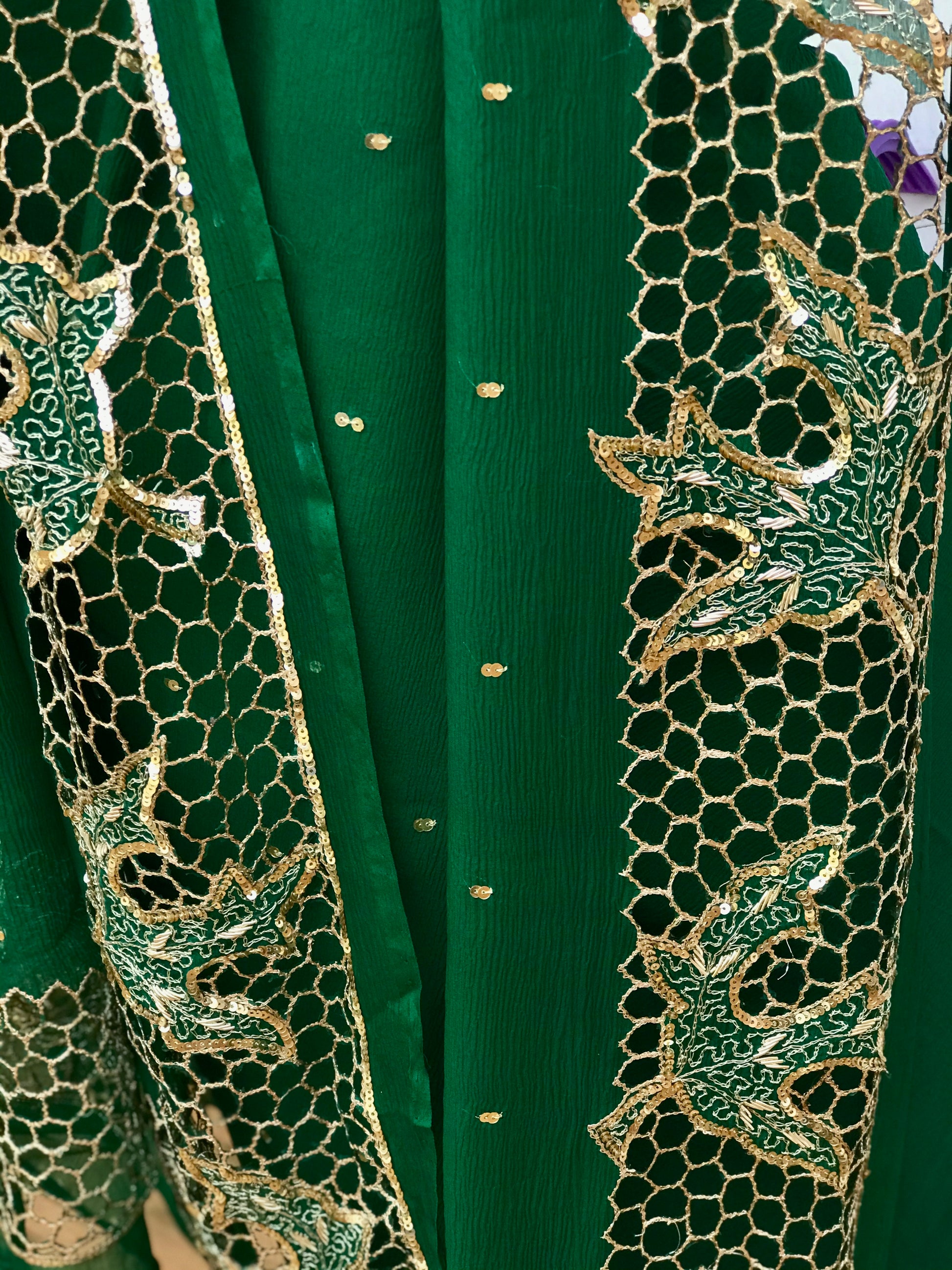 Bottle Green Cutwork Saree Miraya Chiffon Sarees