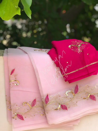 Baby Aari Thread border Miraya Chiffon Sarees