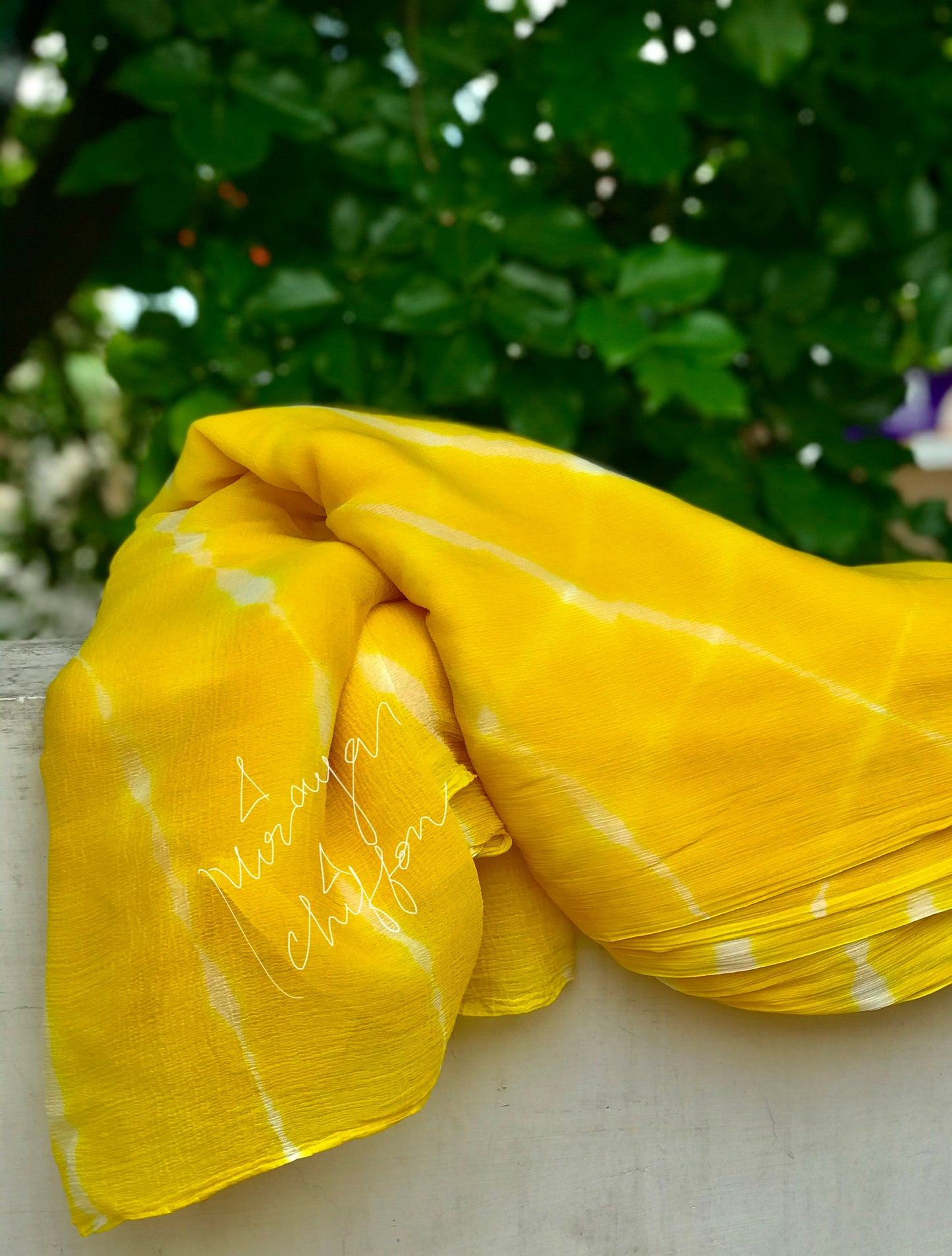 Yellow Tie & Dye Lehriya Miraya Chiffon Sarees