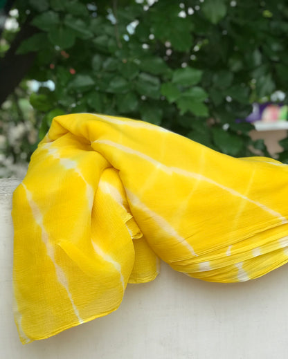 Yellow Lehriya Miraya Chiffon Sarees