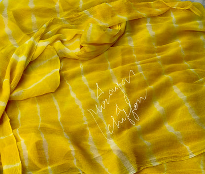 Yellow Tie & Dye Lehriya Miraya Chiffon Sarees