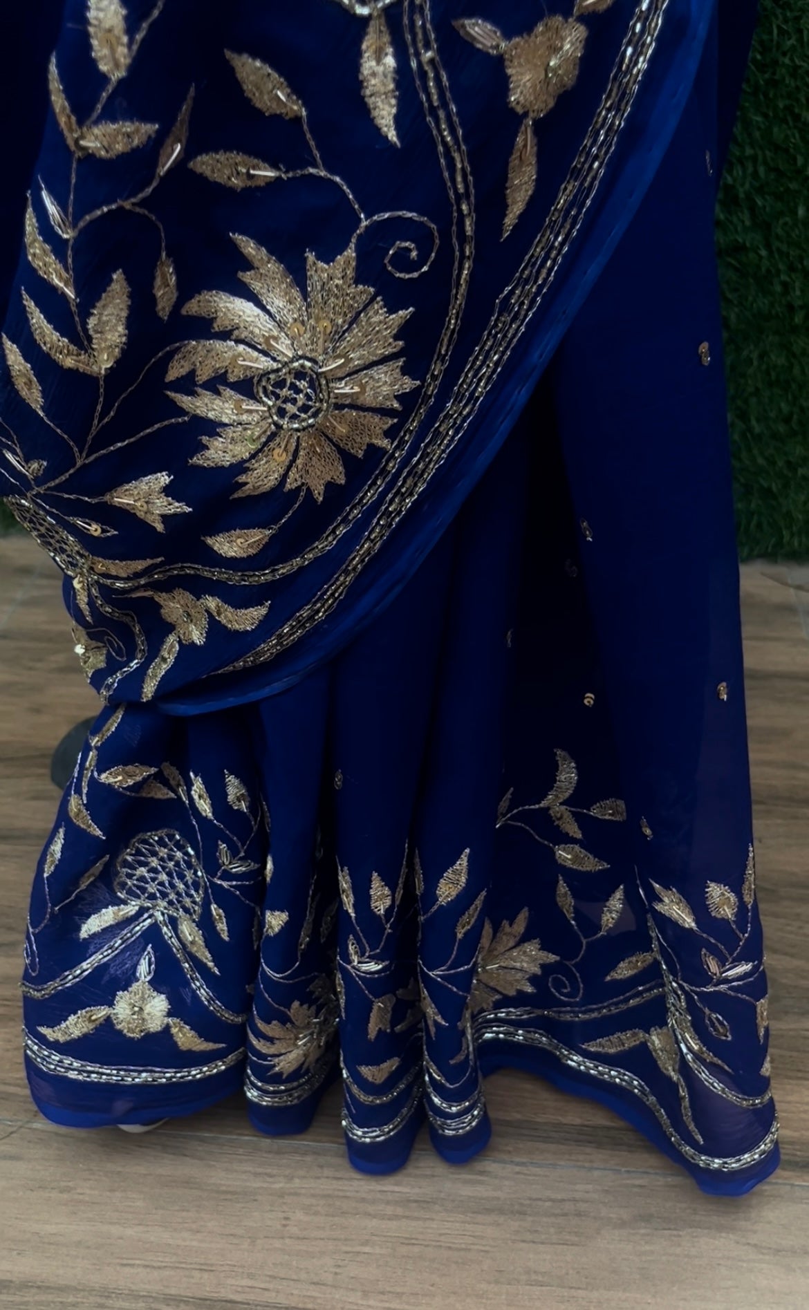 Blue Aari Zardogi Border Miraya Chiffon Sarees