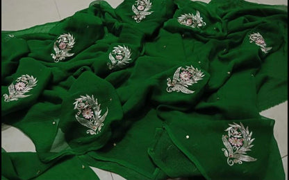 Bottle Green Aari Motifs Miraya Sarees