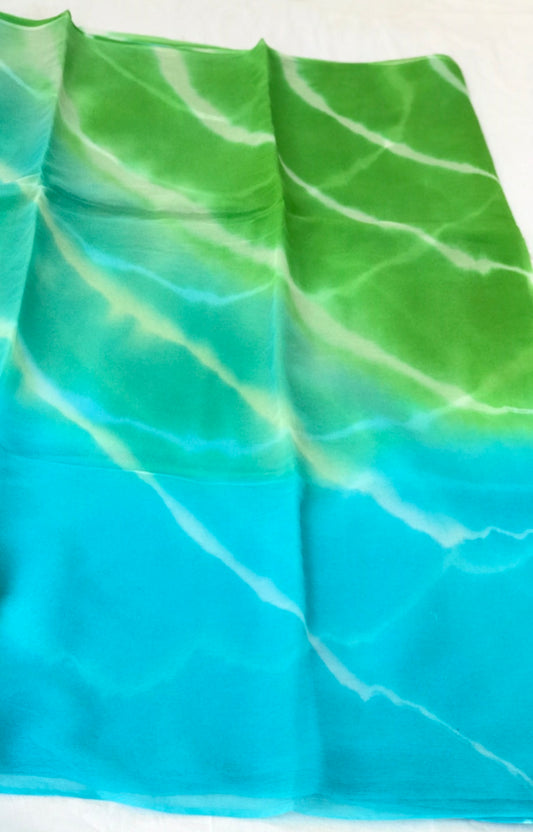 Sky Blue Lehriya Miraya Chiffon Sarees