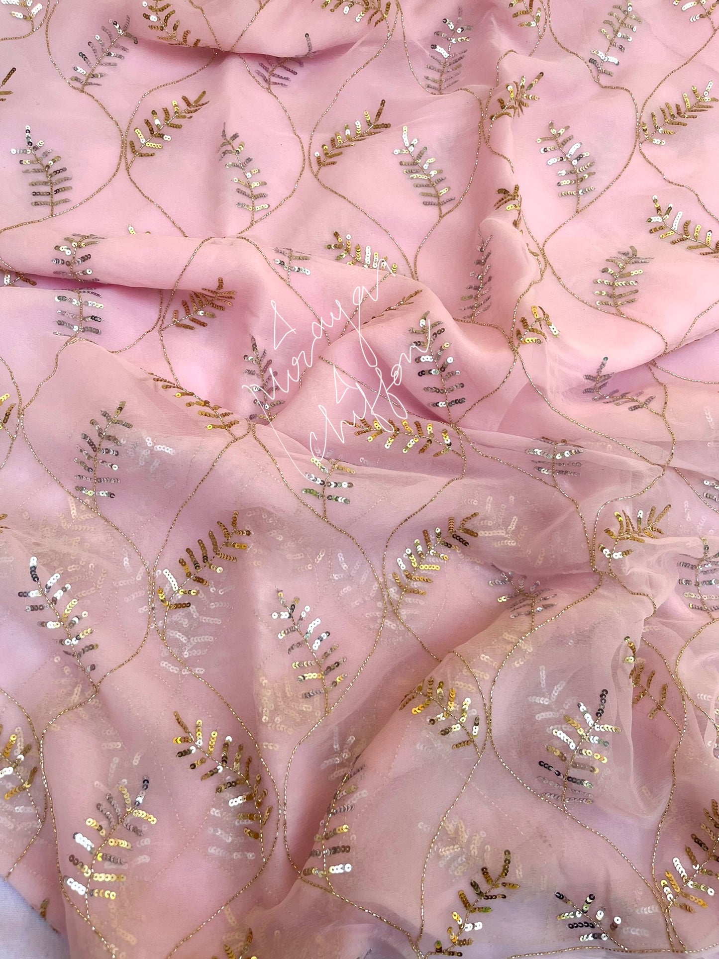 Pink Cutdana Jaal Miraya Sarees