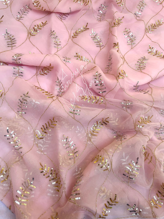 Pink Cutdana Jaal Miraya Sarees