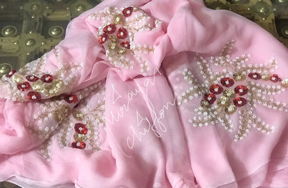 Pink Sequence Motifs Miraya Sarees